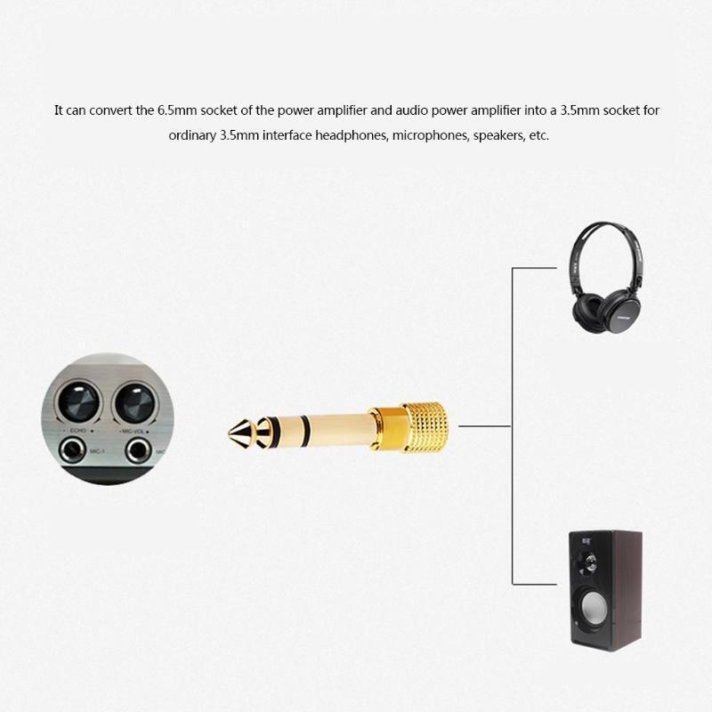 Jack 6.35mm Male To 3.5mm Female Adapter Connector Headphone Audio Adapter