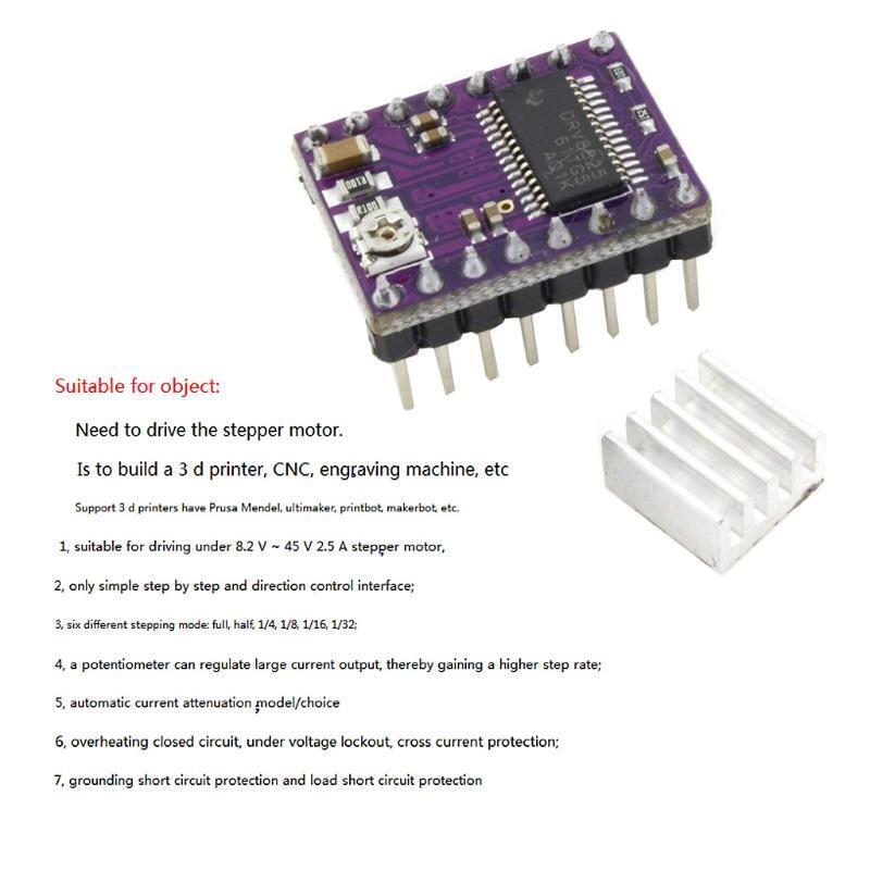 5pcs DRV8825 Stepper Motor Driver Module 4-Layer with Mini Heat Sink RP1.4 A4988
