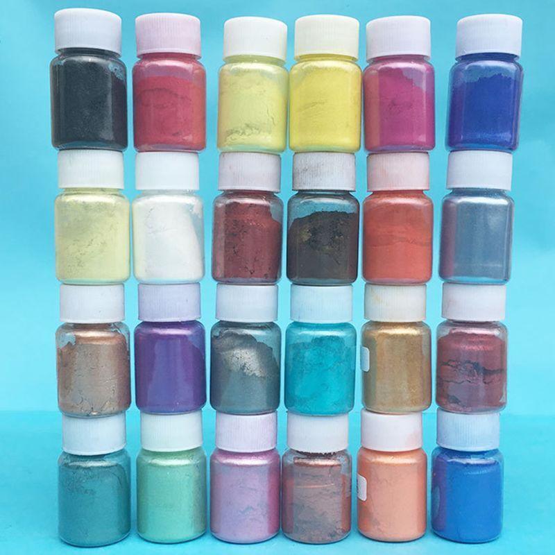 24Box Soap Mica Powder Soap Coloring Set Mica Colors for Candle Making Mica