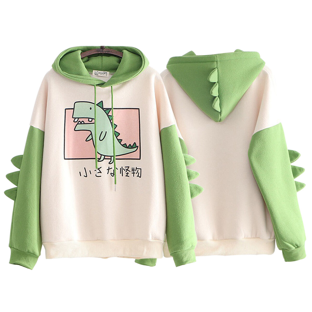 Women Teen Dinosaur Hoodies, Cute Animal Hooded Sports Sweatshirt (S)