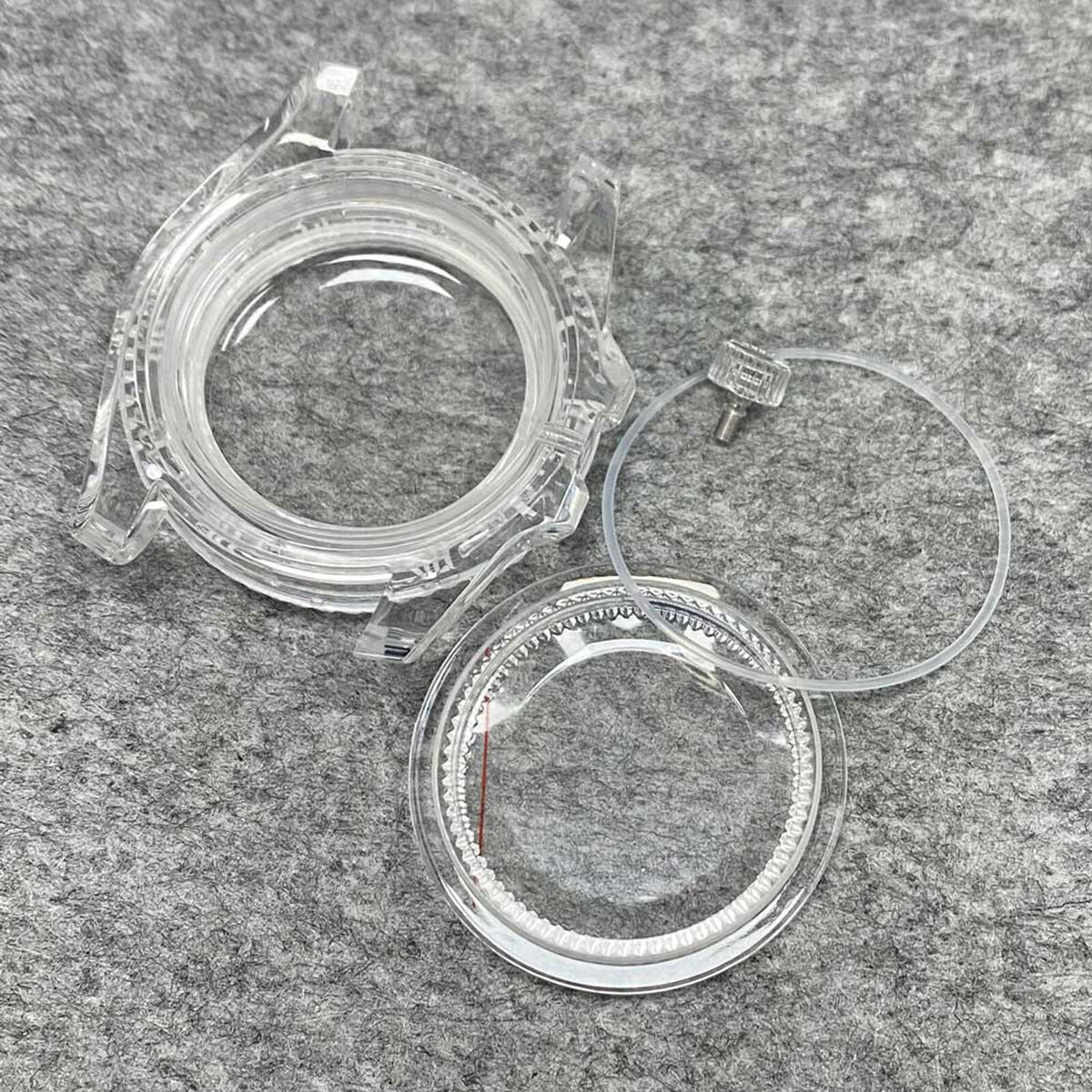 40mm SUB Plastic Transparent Case Watch Case for NH35/NH36 Watch Movement Parts