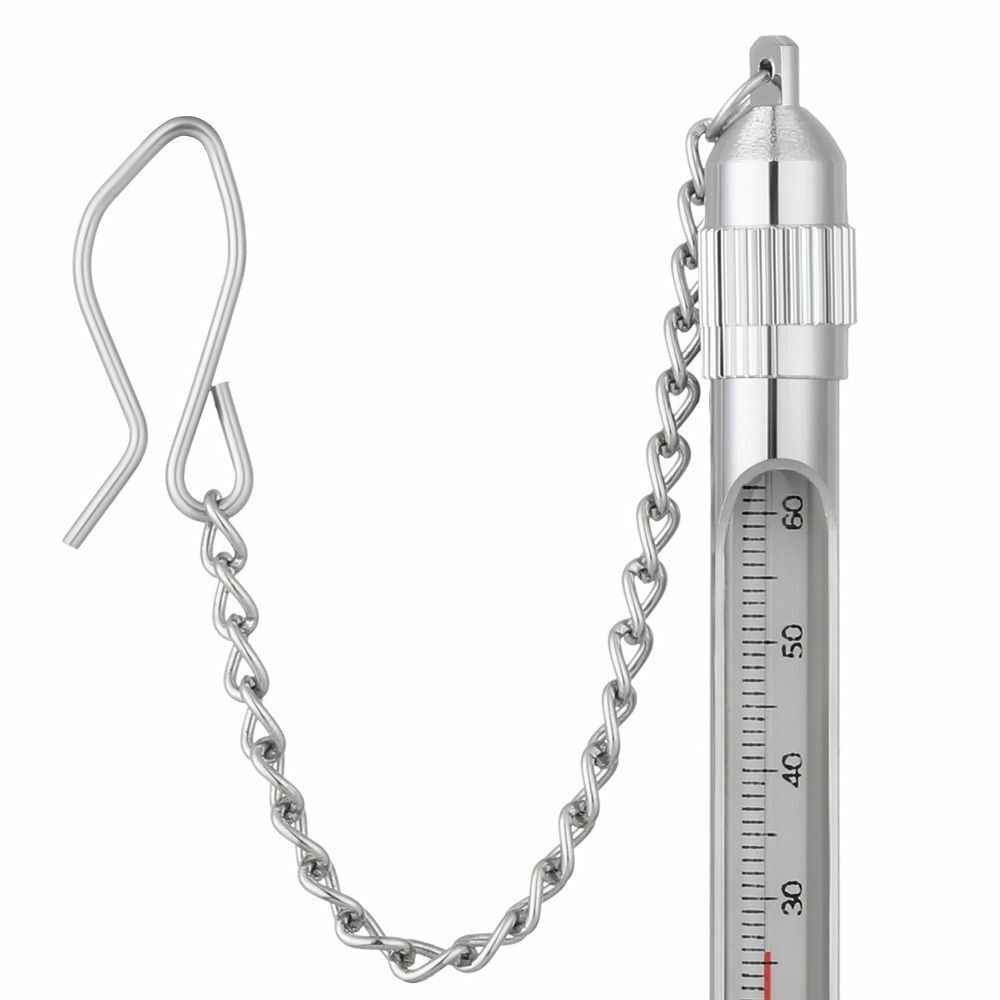 Temperature Fly Fishing Fishing Thermometer with Carabiner Stainless Steel