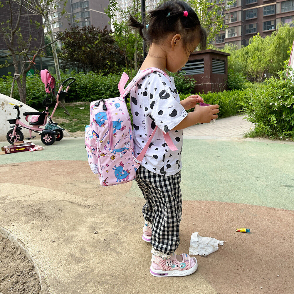 Fashion Girls Canvas Cartoon Print Backpack Casual Small Handbags (Pink)