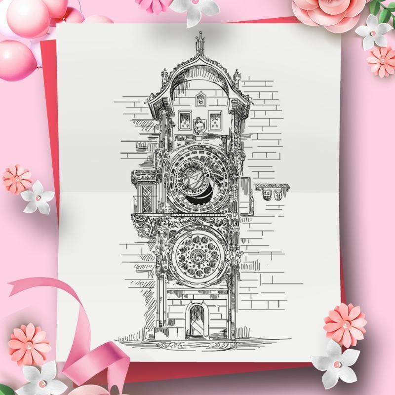 Beautiful Castle DIY Silicone Clear Stamp Cling Seal Scrapbook Embossing Album