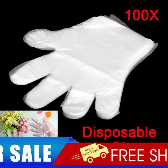 100 Disposable PE Garden Home Restaurant BBQ Plastic Multifuction Gloves