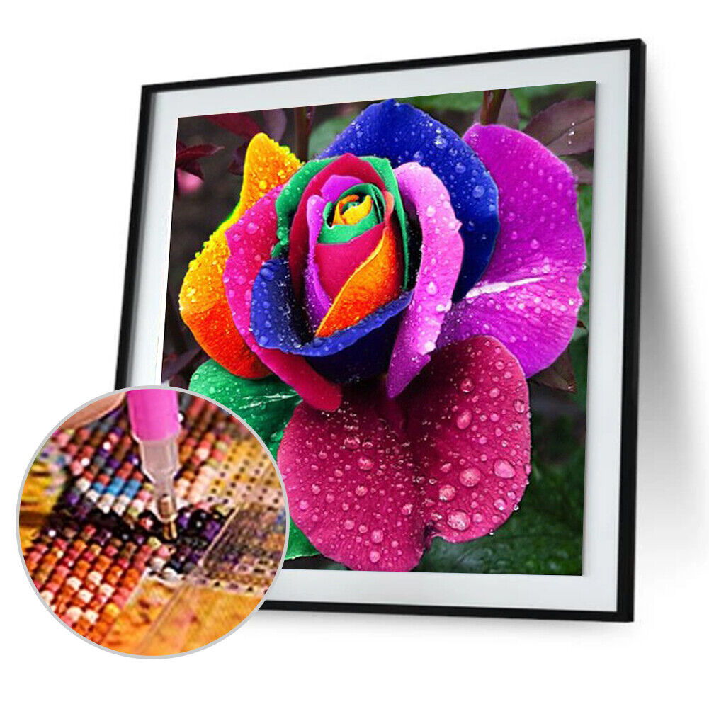 5D DIY Part Drill Diamond Painting Colorful Flower Cross Stitch Embroidery