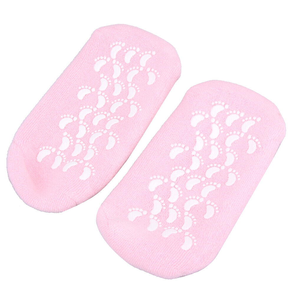 1 Pair Pink Moisturize Soften Repair Cracked Skin Treatment Gel Spa Socks