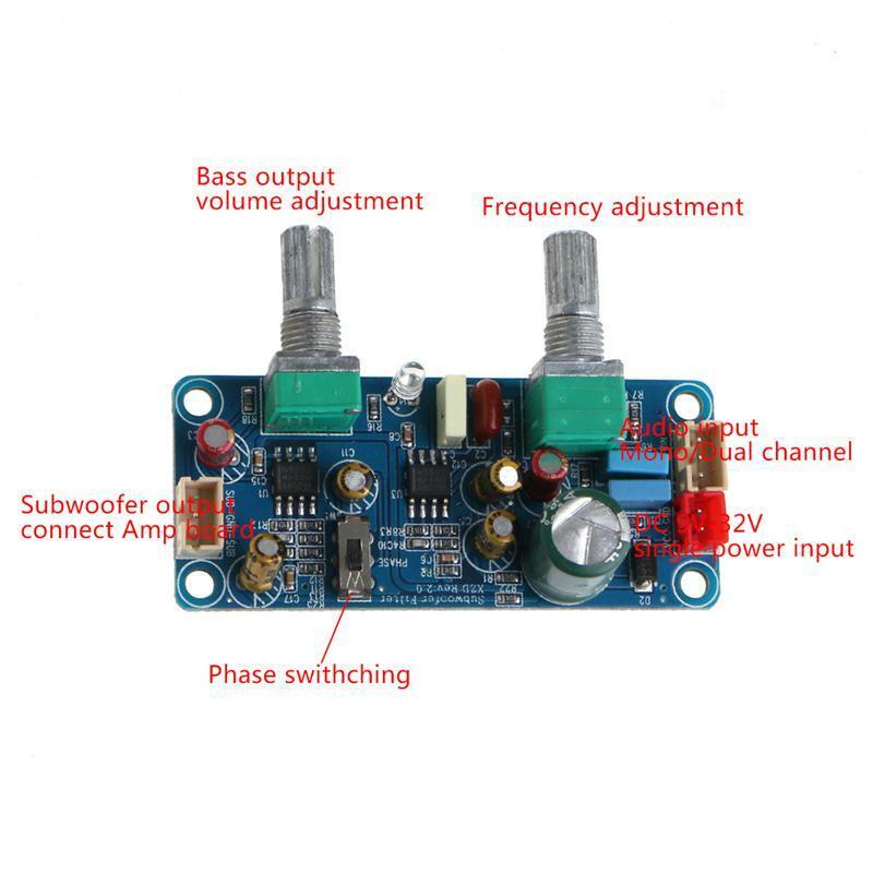 Single Power DC 9-32V Low Pass Filter Bass Subwoofer Pre-AMP Amplifier Board