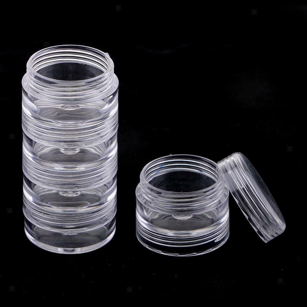 30Box Clear Round Plastic Stackable Containers Box Jar Organizer for Diamond