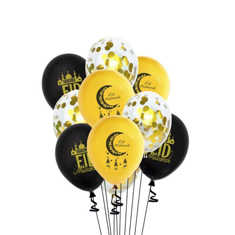 1 Set 18in Eid Mubarak Latex Foil Balloons Ramadan Party Ornament Festival Decor