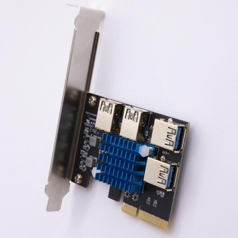 PCI-E 4X to 1X  Adapter Board Extension Card PCI-E 1 to 4 USB 3.0 Adapter Card