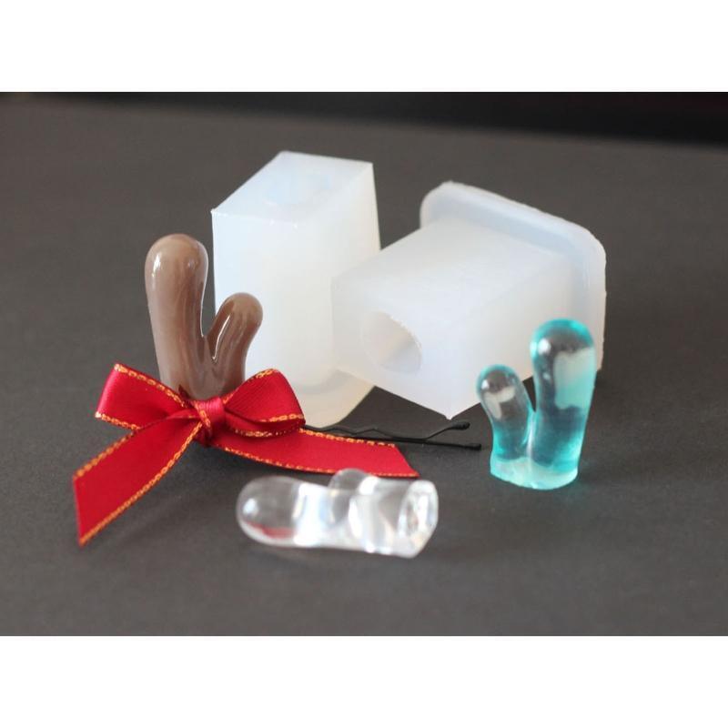Cute Deer Horn Silicone Mold for Making Barrettes Antler Hair Clips Epoxy Mold
