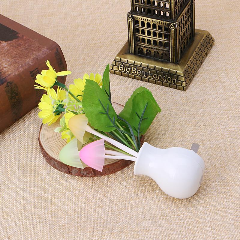 Sensor Night Light Sunflower Flower LED Lamp US Plug 220V Romantic Home Decor