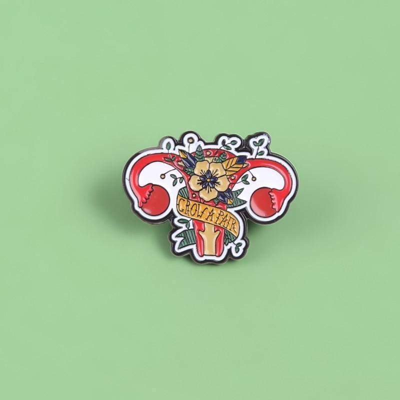 Feminist Enamel Pin Uterine Medicine Brooches Uterus Pins Gifts for Girls Women