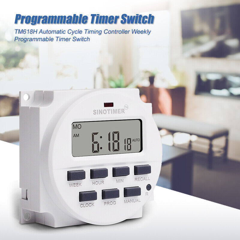 TM618H Auto Cycle Timing Controller Weekly Programmable Timer Switch (12V)