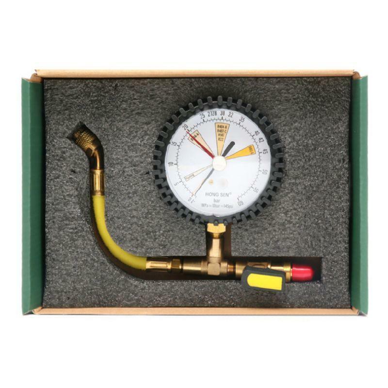 Nitrogen Pressure Test Gauge for R134a R22 R407C R410A for Car Air Conditioner