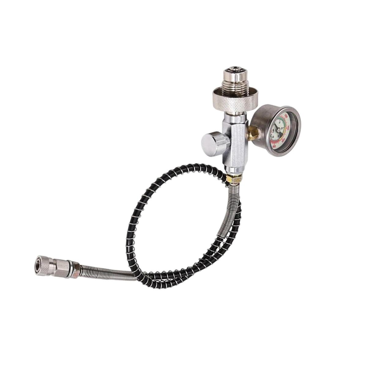 Fill Adapter with Gauge for Pcp Scuba Tank Diving Cylinder Inflation Valve