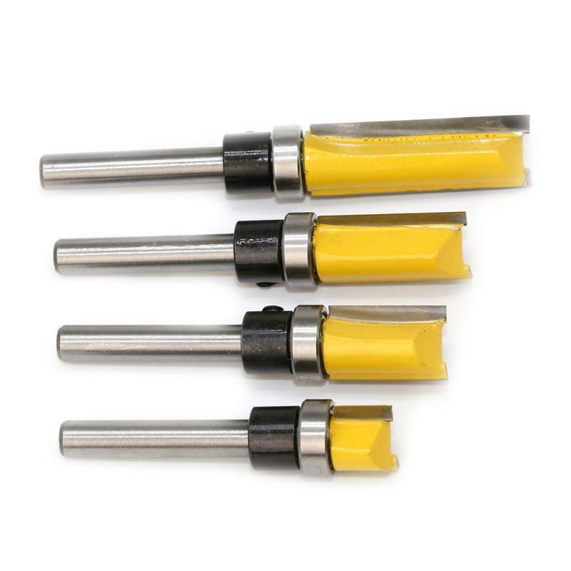 1/4 Shank Straight Flush Trim Router Bit 4xTop Bearing Prevent Tear-Out for DIY