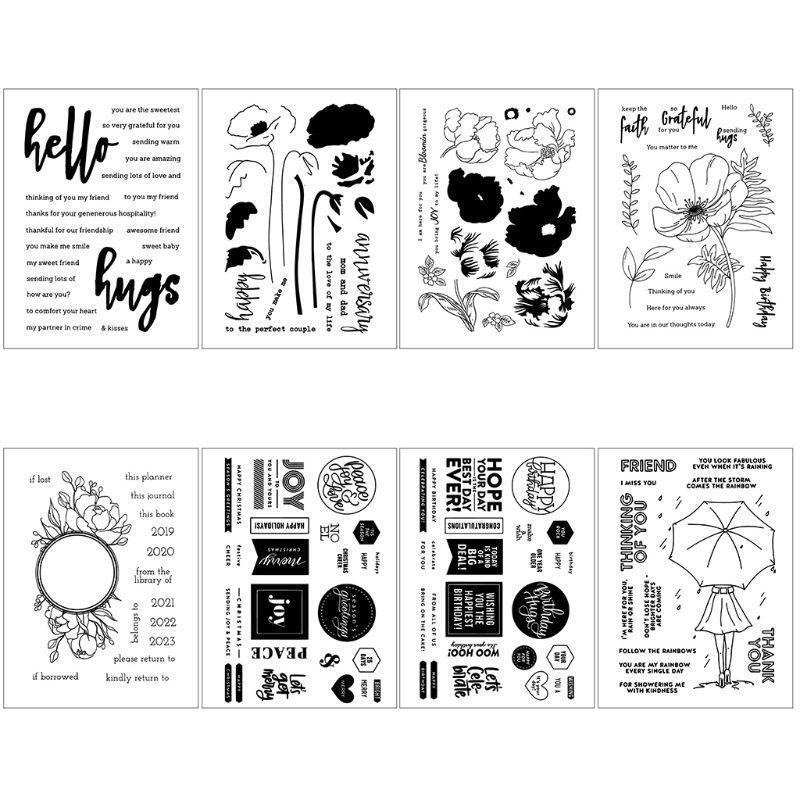 Flowers DIY Silicone Clear Stamp Cling Seal Scrapbook Embossing Album Decor