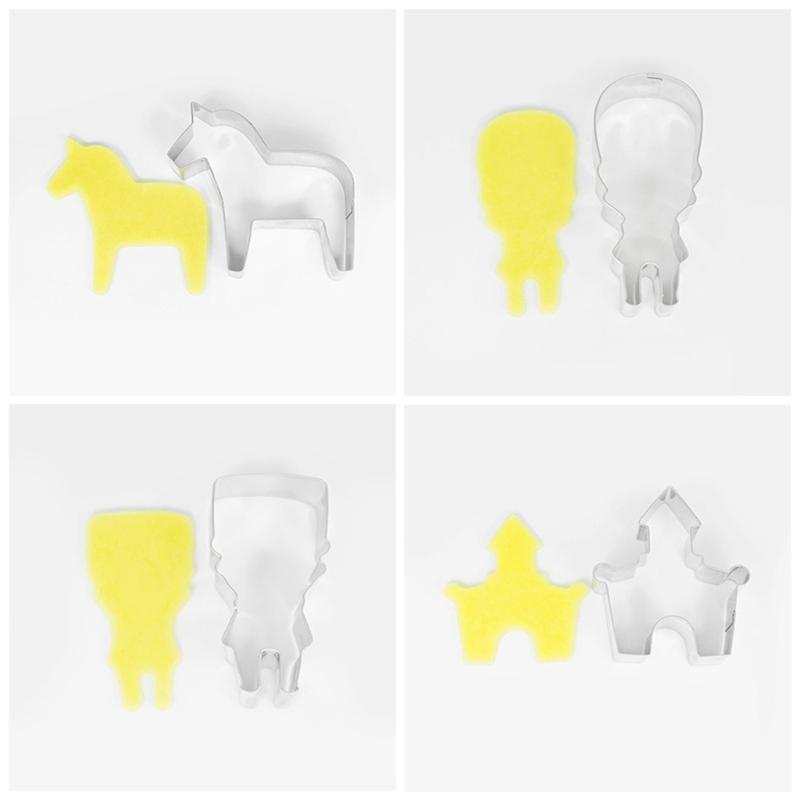 9pcs/set Beetle Car Bell Tower Cookie Cutter Stainless Steel Biscuit Baking Mold