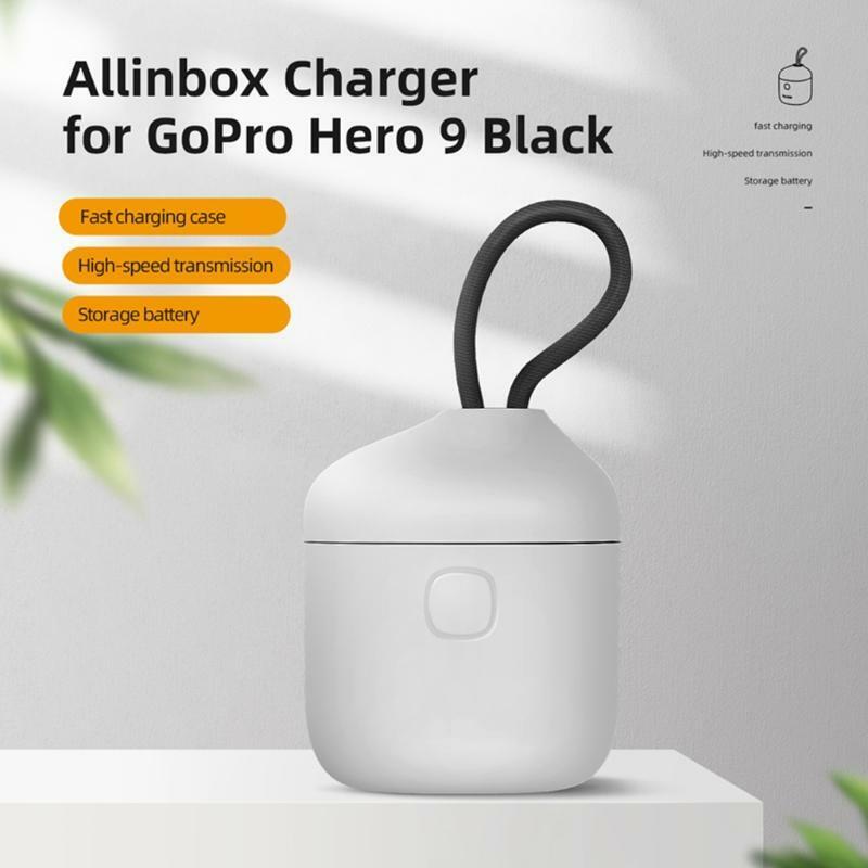 3 Slots Charger TF Card Reader Storage Charging Box for Go-Pro Hero 9 Black