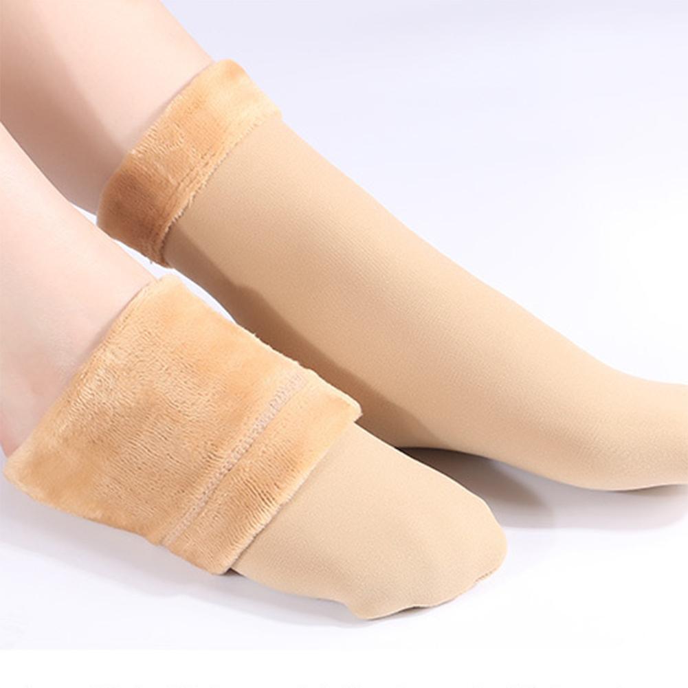 3pairs Warm Thick Solid Thermal Snow Winter Floor Sleeping Socks (Nude)