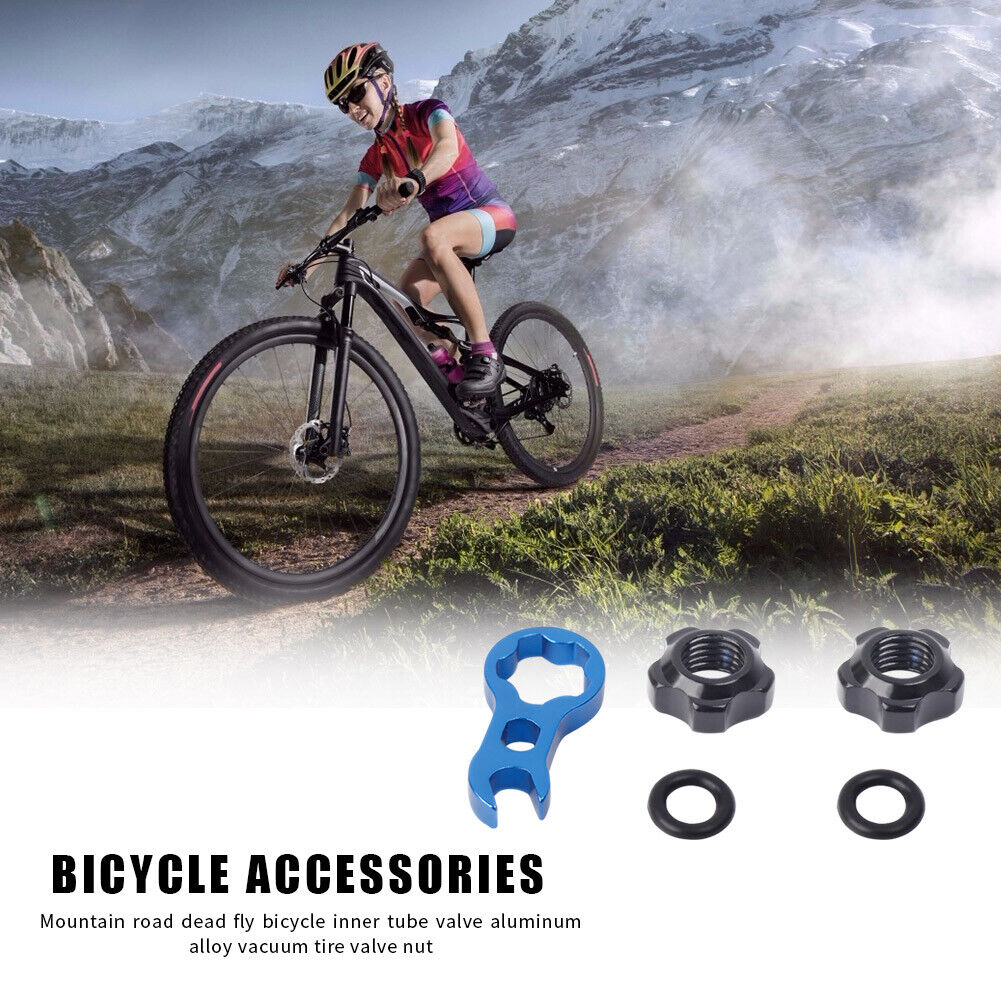 2pcs Bicycle Presta Valve Nuts with Wrench Washer MTB Bike Accessories