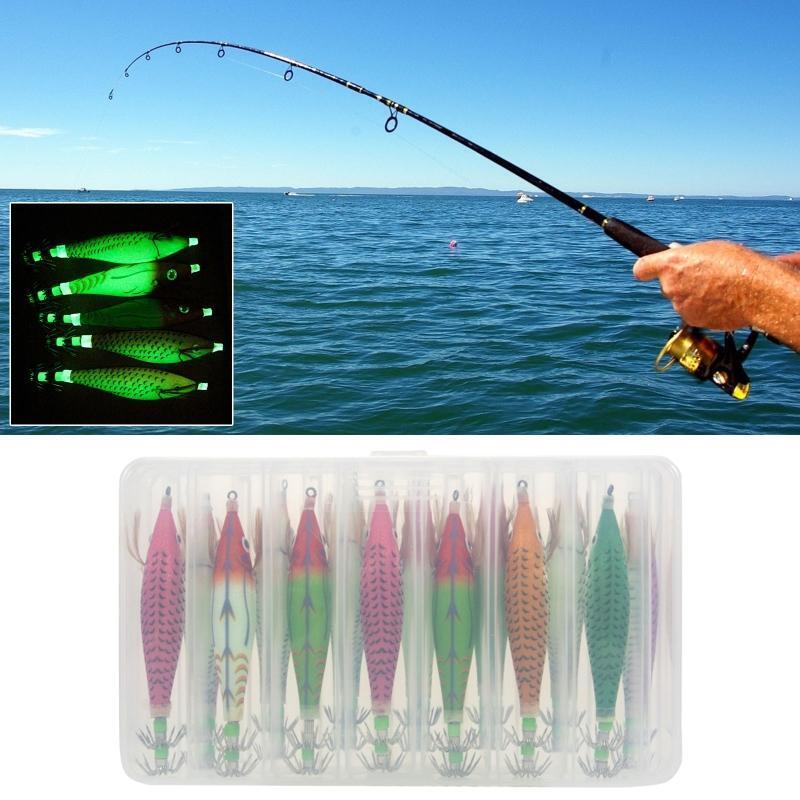 14Pcs Shrimp Prawn Hooks Lure Squid Hook Saltwater Octopus Fishing Squid Lures