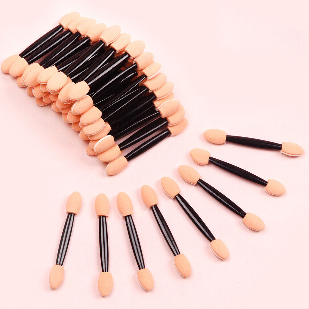 50pcs Pro Sponge Stick Eye Shadow Cosmetic Double-head Eyeshadow Brushes