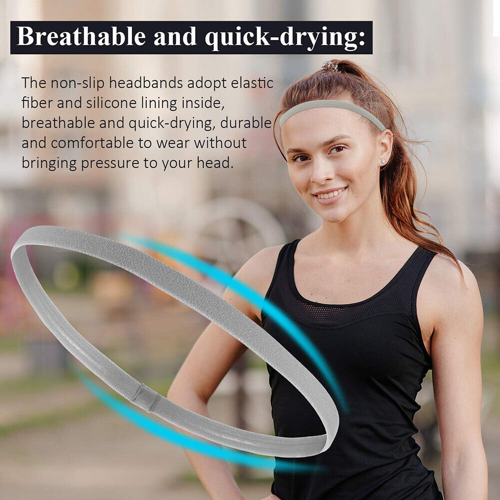 4pcs Non-Slip Elastic Sports Headbands Sweat-absorbing Yoga Woven Hair Band