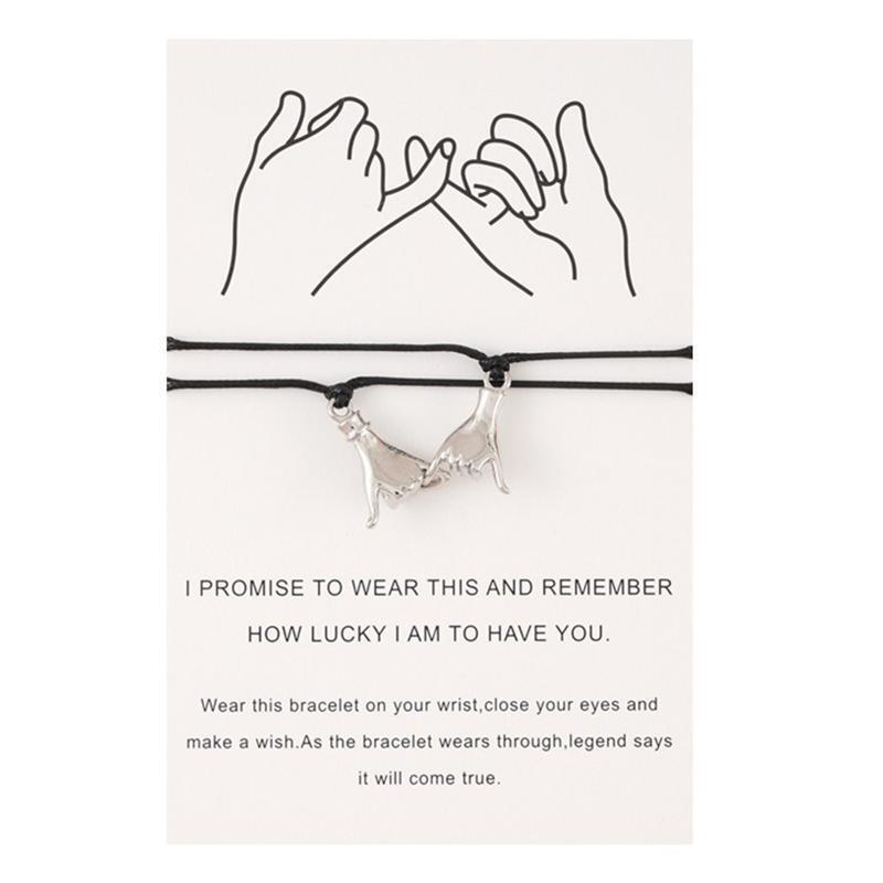 2 Pieces/set Matching Bracelets for Couples Pinky Gesture Bracelets  Boyfriend