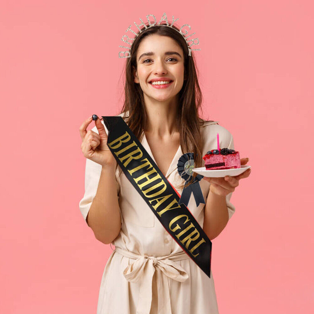 Corsage Hair Band Birthday Girl with Crown Birthday headdress Happy Birthday