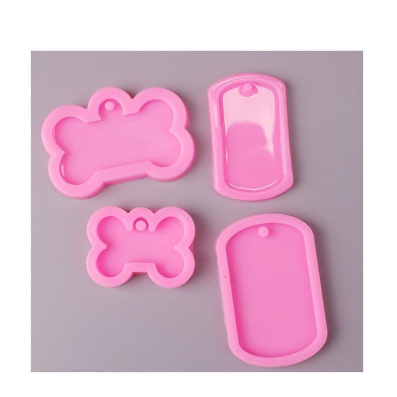Pet Necklace Pendant Silicone Mold Keychain Pet Dog Tag Casting Mold Handicrafts