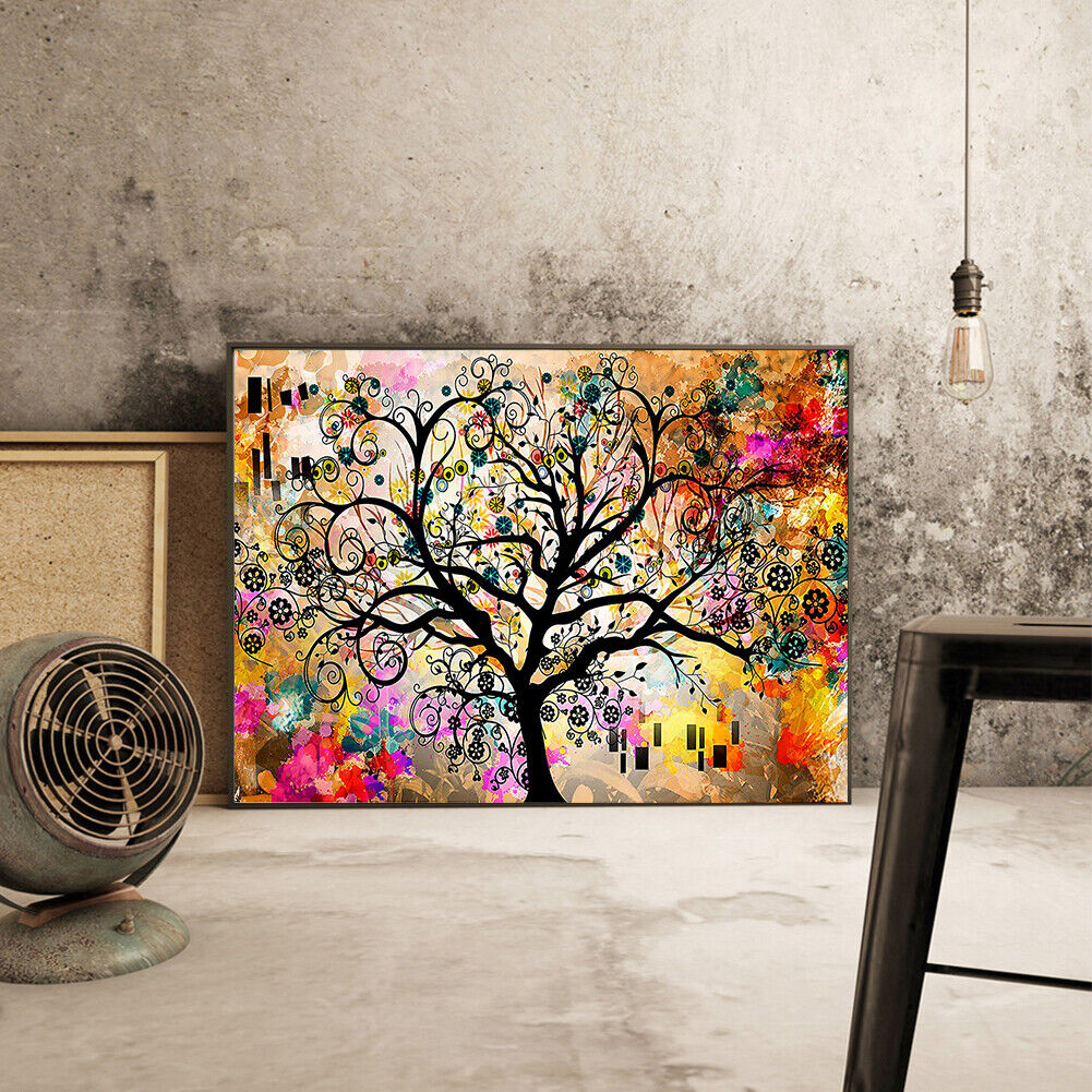5D DIY Diamond Painting Color Tree Full Round Drill Art Picture Rhinestone