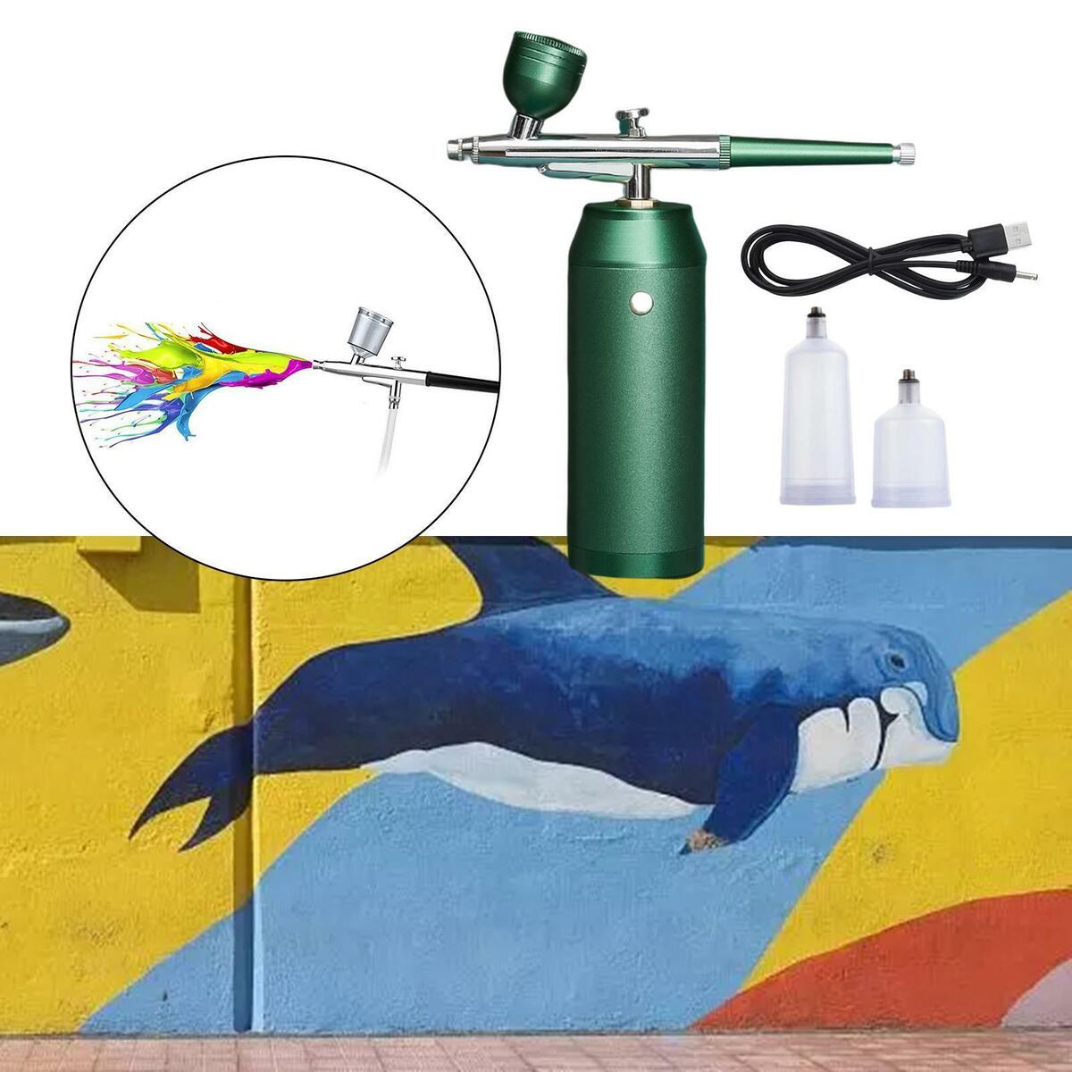 Air Brush Paint Spray Gun Airbrush with Compressor Kit for Manicure, Tattoo,