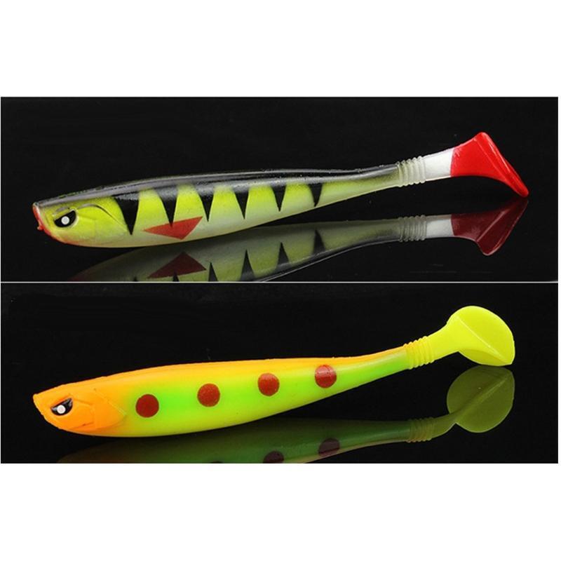 5Pcs Soft PVC Fishing Lures Baits for Saltwater Freshwater Swimbaits Trout Bass