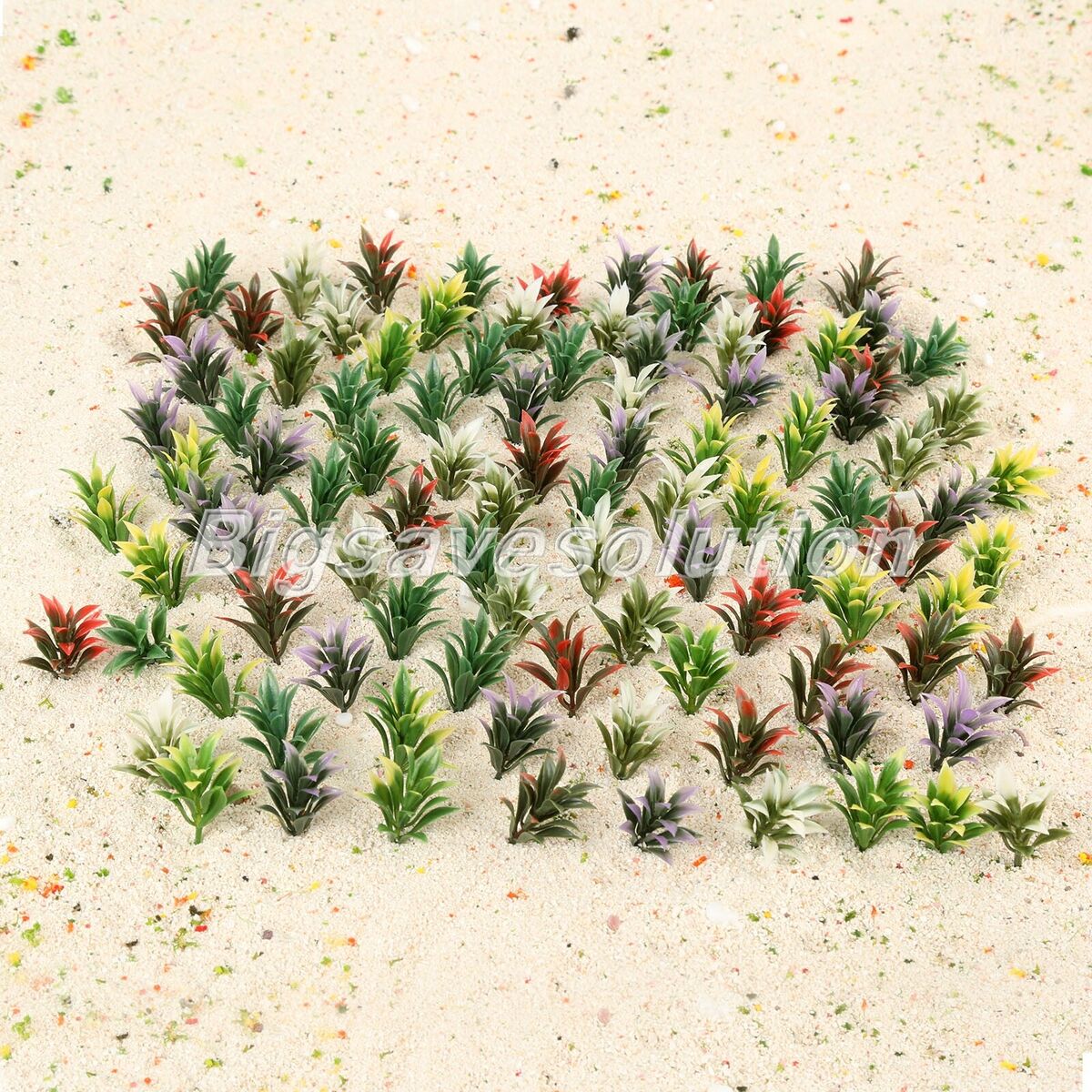100pc Plastic Flowering Plants Landscape Railway Layout Scene 4cm Scale 1:100 HQ