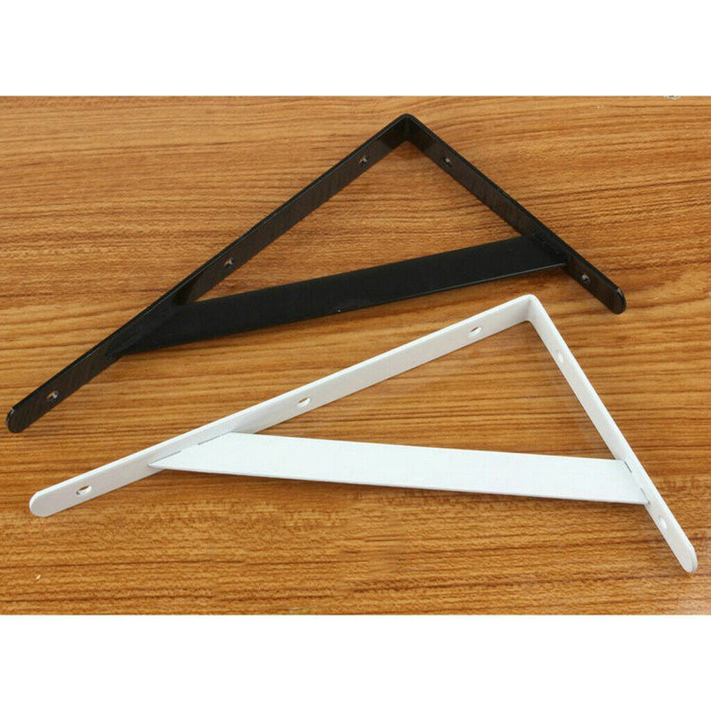 2pcs L-shaped Wall Bracket Support  Holder Stand 200x120x2mm Black