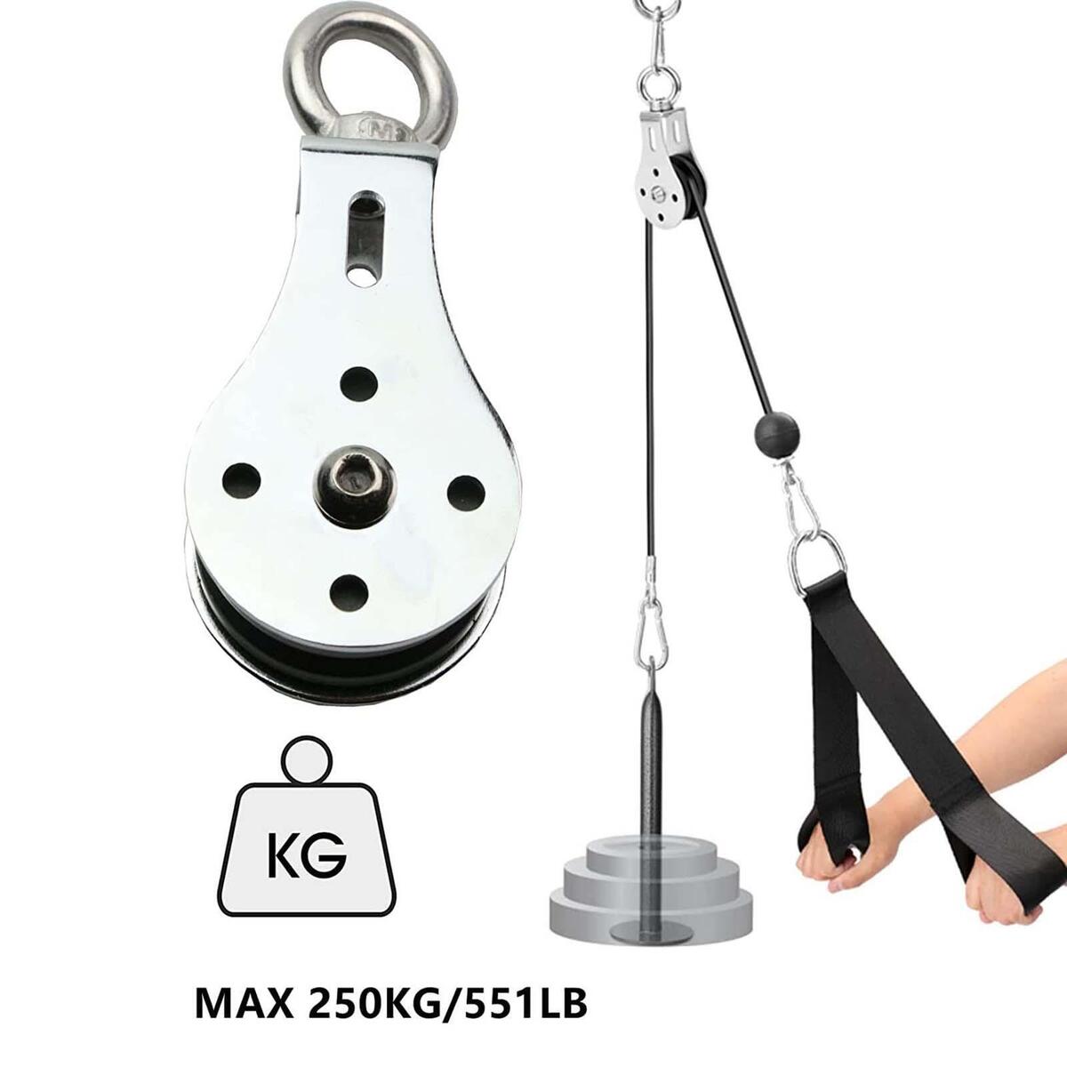 Bearing Lifting Pulley with Lanyard with Carabiner Sturdy for Rock Clmibing