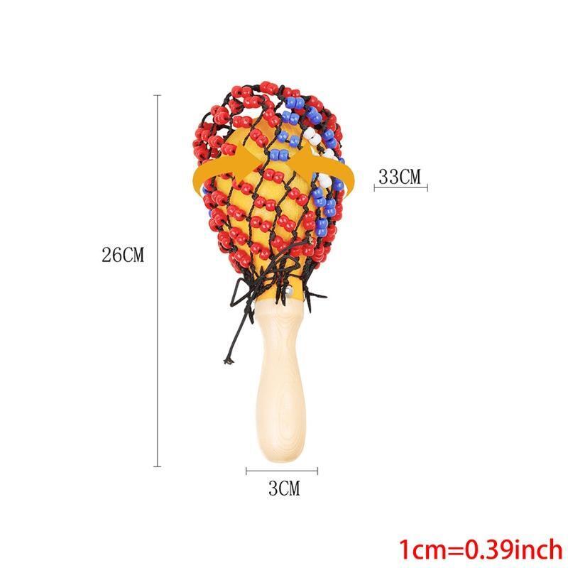 Beads Net Wooden Sand Hammer Hand Tambourine Percussion Educational Instrument