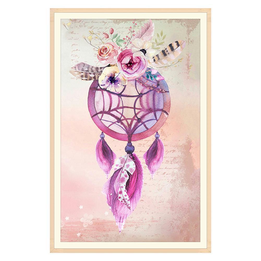Flower Dream Catcher Round DIY Diamond Painting Embroidery Cross Stitch