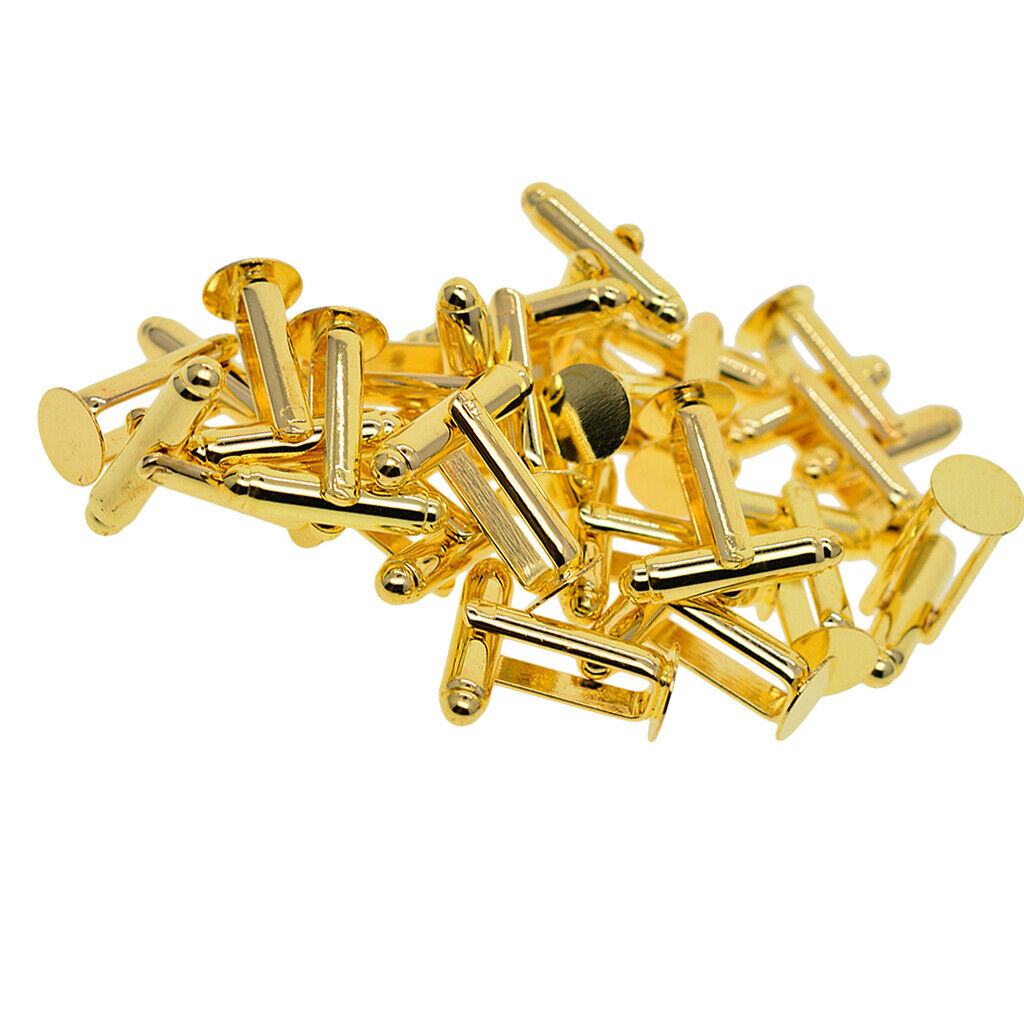 20 Piece Brass Cufflink Cuff Links Blanks Round Bezel Trays Cabochon Setting