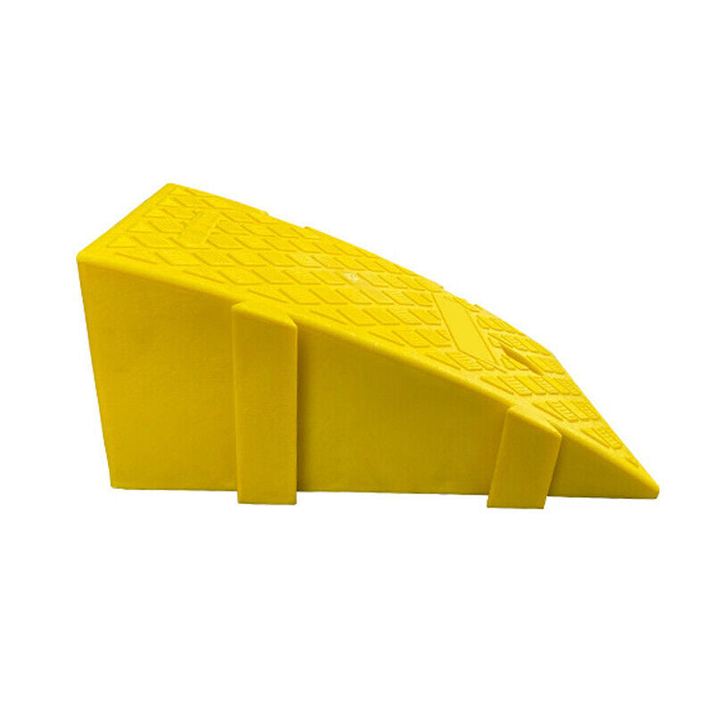 1x Yellow Portable Hard Plastic Threshold Ramp Heavy Duty Curb Universal Use