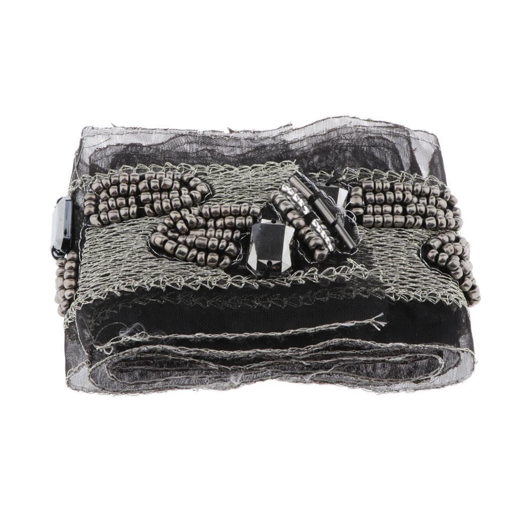 Lace  Ribbon Tulle Fabric Rhinestone Lace Belt for  Dress