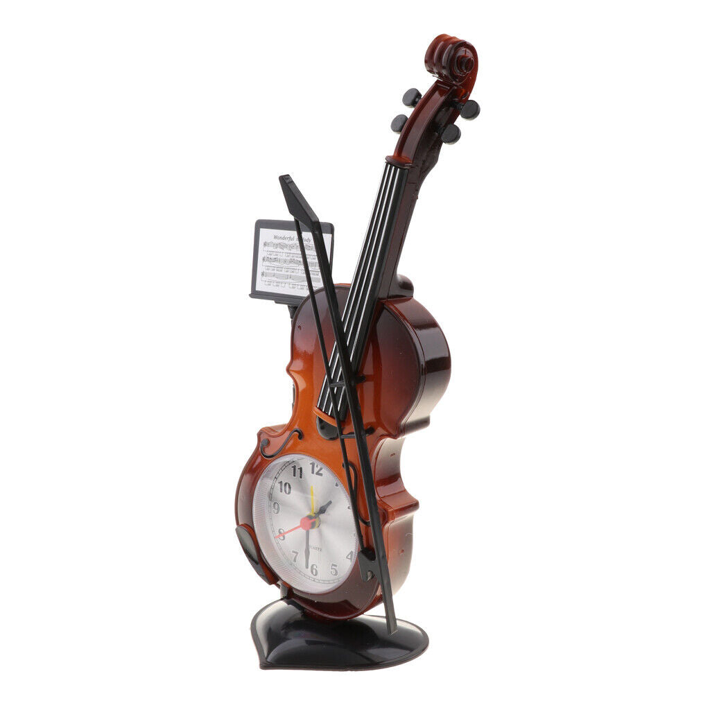Adorable Violin  Clock  Decoration  Bedside Ornament Red