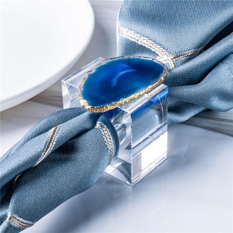 Agate Crystal Napkin Rings Set of 4 Dining Table Decoration Napkins Buckle