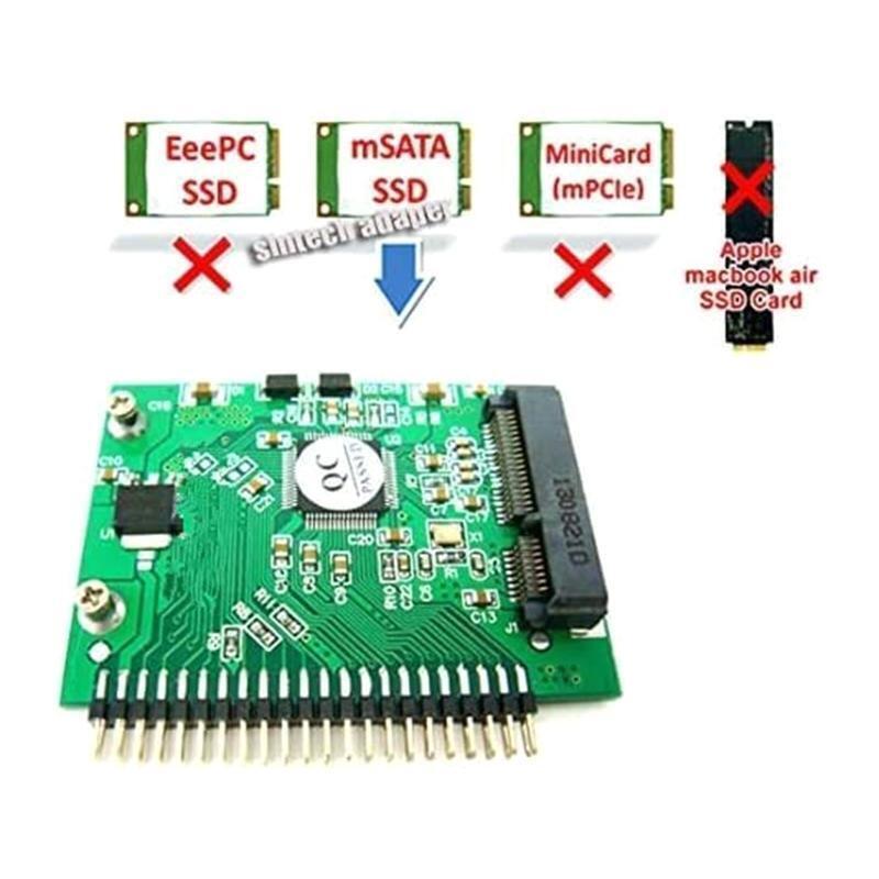 MSATA Disk to IDE/PATA 44Pin Motherboard Converter Adapter for Desktop & 2.5"