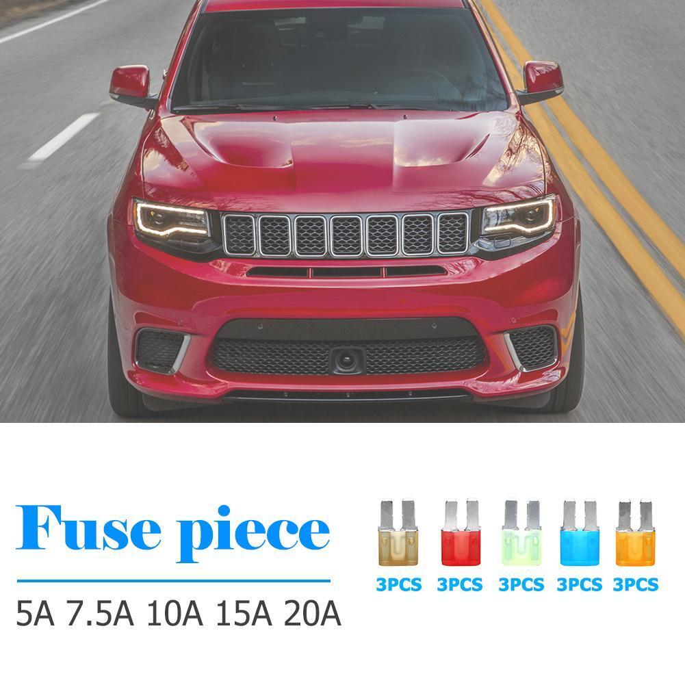 15pcs Micro2 Fuses 5A 7.5A 10A 15A 20A Car Auto Blade Fuse Assortment Kit