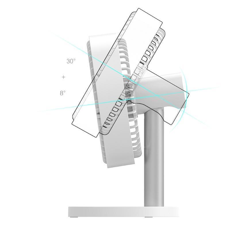 Portable Fan Desktop Fan With 2000mAh Battery USB Fan 3 Speed 100° Rotation