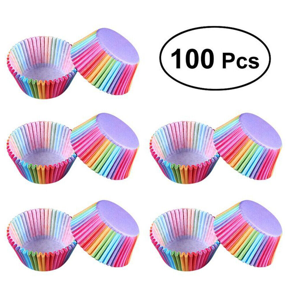 100pcs Paper Cupcake Cup Aluminium Foil Muffin Baking Cups Bakeware Mold